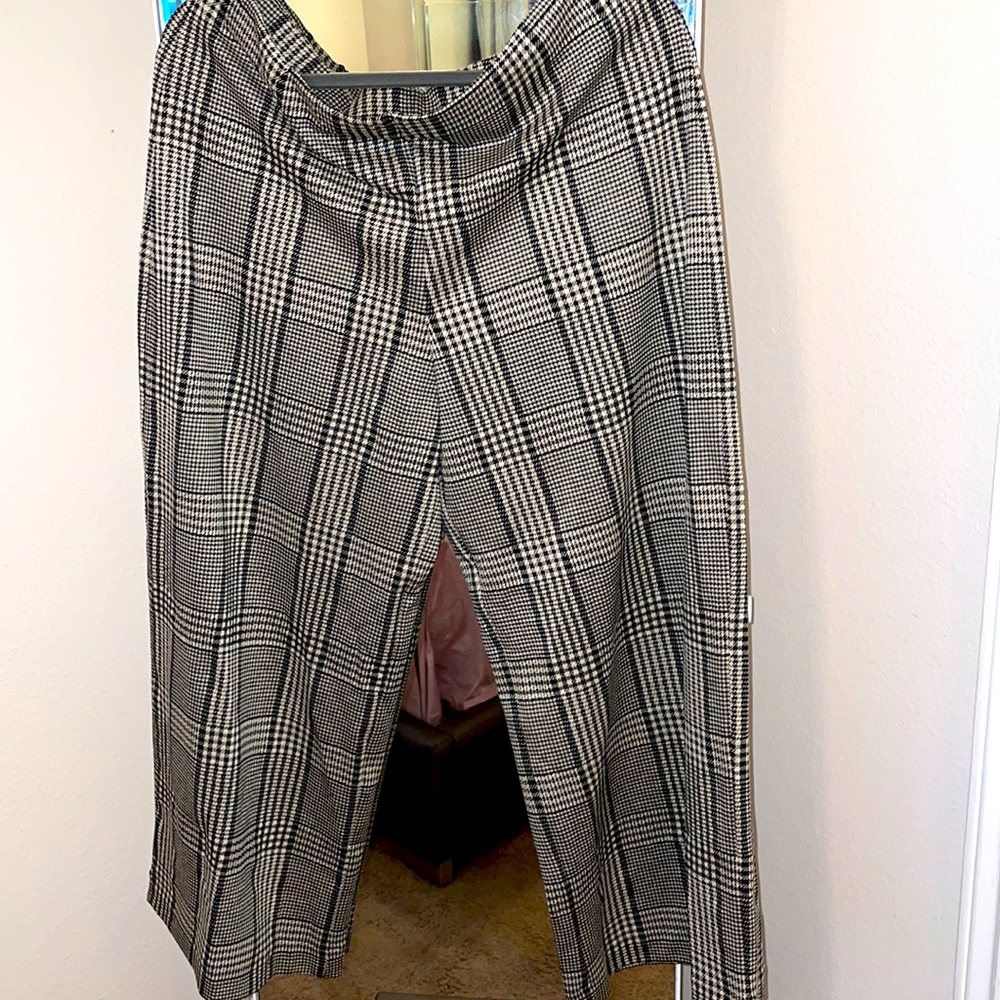 H&M Plaid wide leg pant